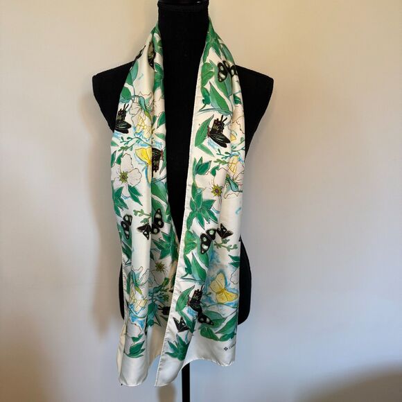 Ermenegildo Zegna for Patek Philippe Y2K Ivory and Green Floral Silk Scarf - Picture 3 of 7